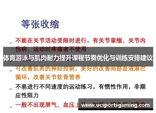 体育游泳与肌肉耐力提升课程节奏优化与训练安排建议